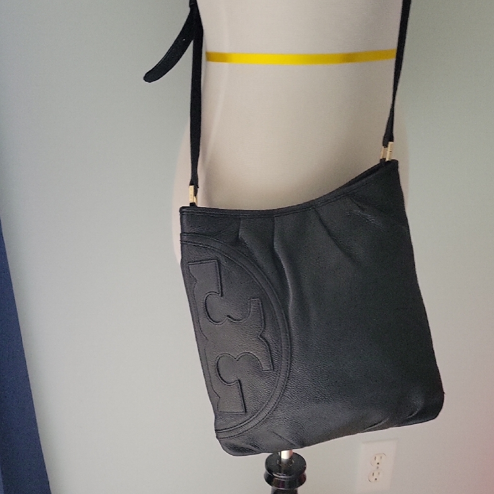 Tory Burch Black Leather Strap with Gold Accent